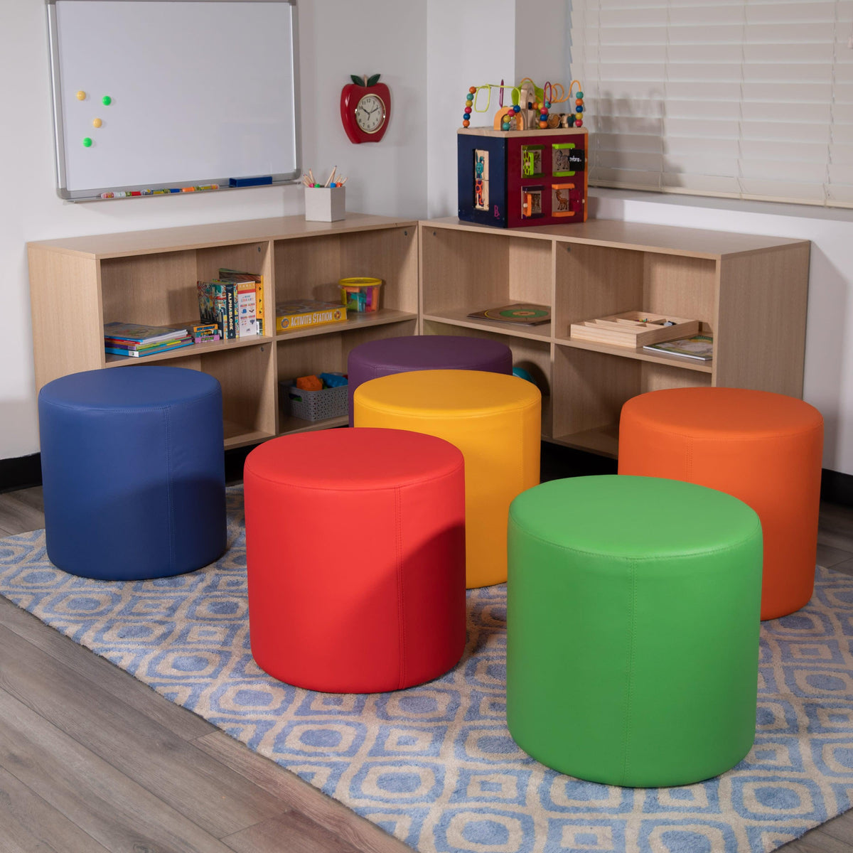 Orange |#| 18inchH Soft Seating Flexible Circle for Classrooms and Common Spaces - Orange