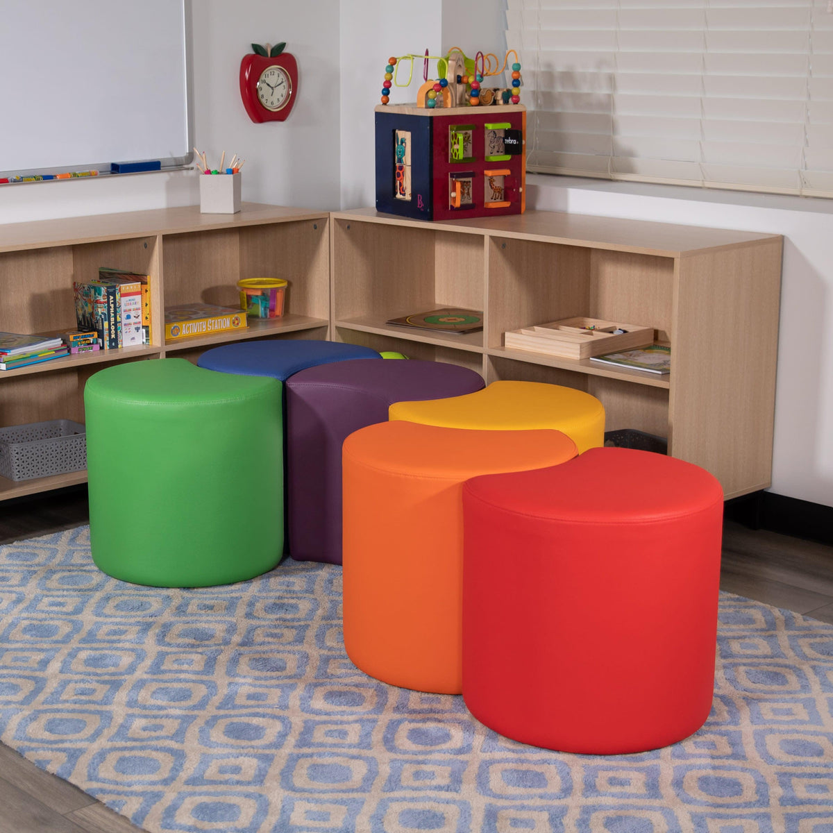 Yellow |#| 18inchH Soft Seating Flexible Moon for Classrooms and Common Spaces - Yellow