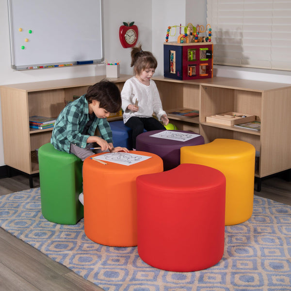 Purple |#| 18inchH Soft Seating Flexible Moon for Classrooms and Common Spaces - Purple