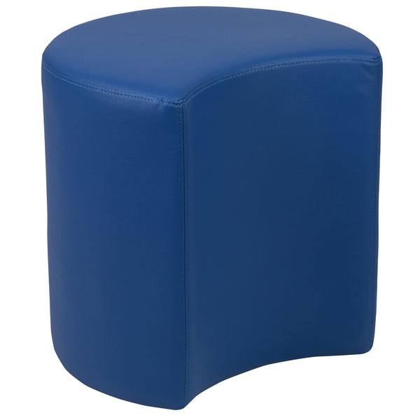 Blue |#| 18inchH Soft Seating Flexible Moon for Classrooms and Common Spaces - Blue