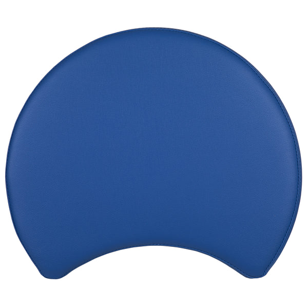 Blue |#| 18inchH Soft Seating Flexible Moon for Classrooms and Common Spaces - Blue