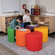 Orange |#| 18inchH Soft Seating Flexible Moon for Classrooms and Common Spaces - Orange