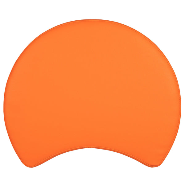 Orange |#| 18inchH Soft Seating Flexible Moon for Classrooms and Common Spaces - Orange