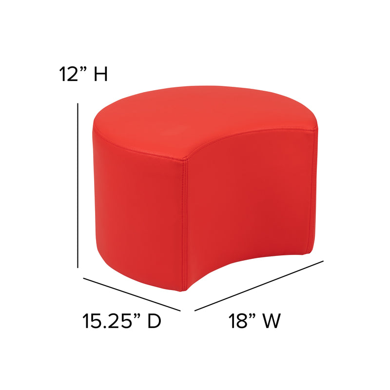 Red |#| Soft Seating Flexible Moon for Classrooms - 12inch Seat Height (Red)