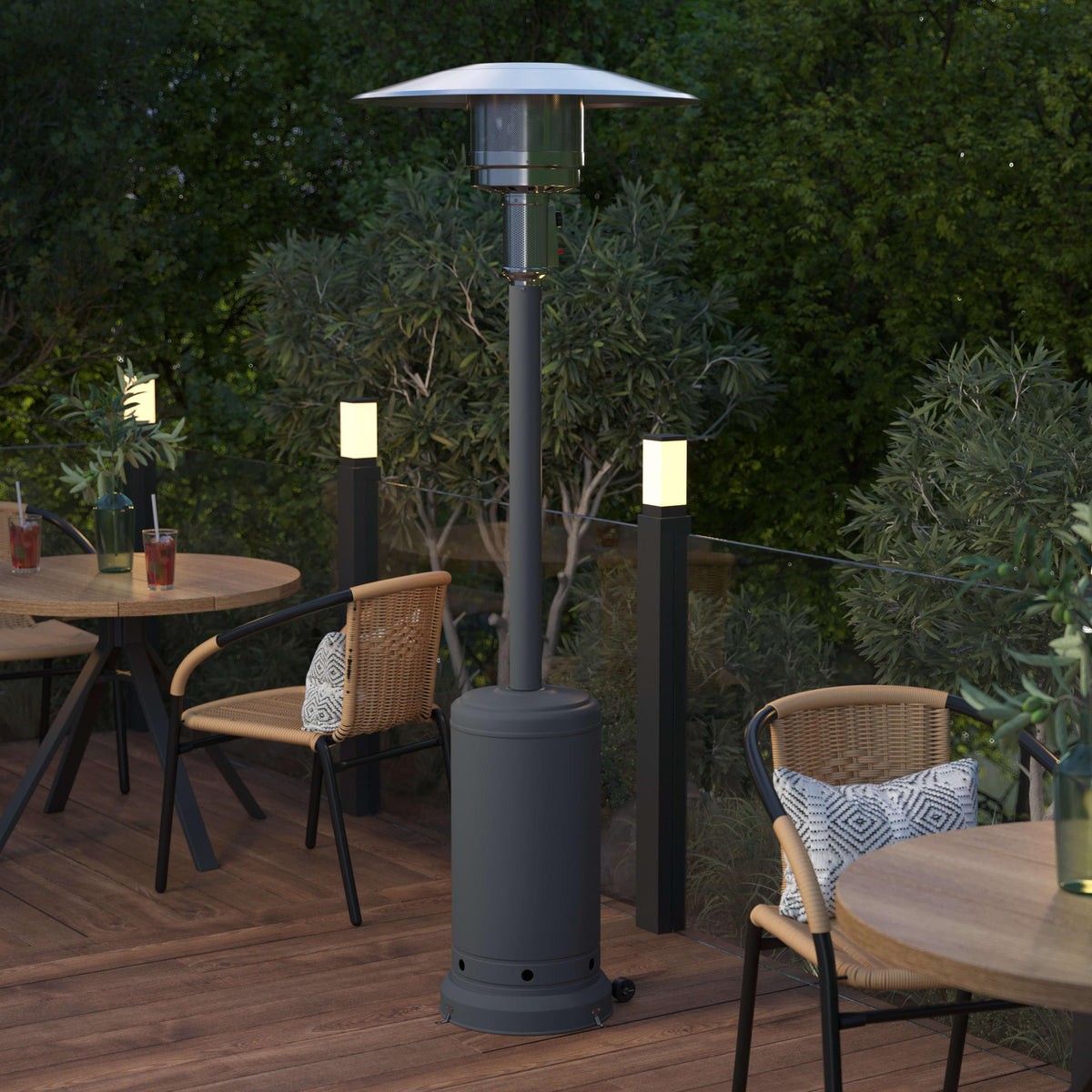 Slate Gray |#| Outdoor Patio Heater -SLT Gray- 7.5 Feet Round Steel Patio Heater - 40,000 BTU's