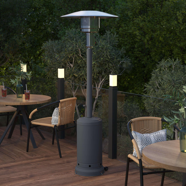 Slate Gray |#| Outdoor Patio Heater -SLT Gray- 7.5 Feet Round Steel Patio Heater - 40,000 BTU's