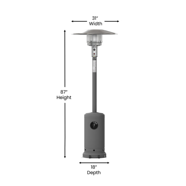 Slate Gray |#| Outdoor Patio Heater -SLT Gray- 7.5 Feet Round Steel Patio Heater - 40,000 BTU's