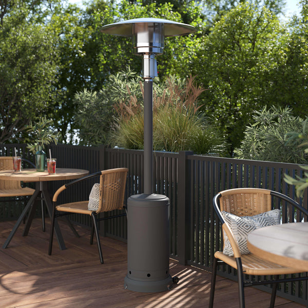 Slate Gray |#| Outdoor Patio Heater -SLT Gray- 7.5 Feet Round Steel Patio Heater - 40,000 BTU's