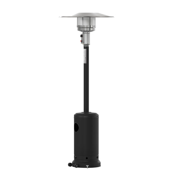 Black |#| Outdoor Patio Heater - Black - 7.5 Feet Round Steel Patio Heater - 40,000 BTU's