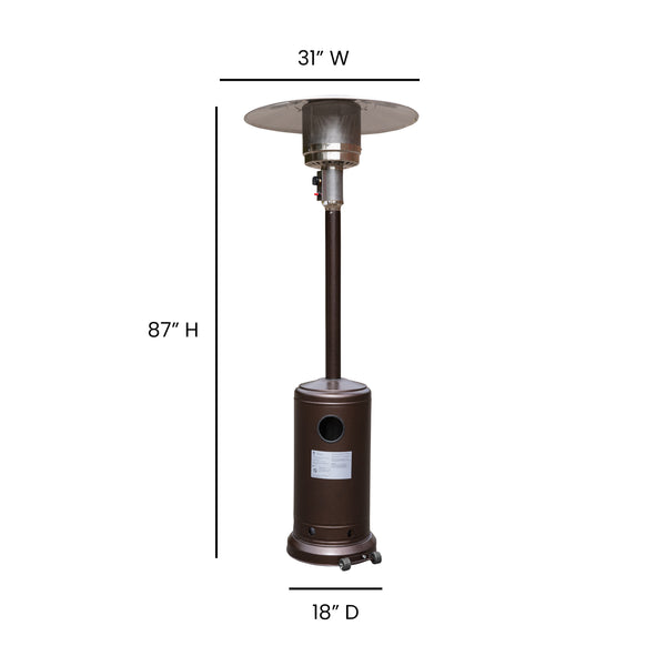 Bronze |#| Outdoor Patio Heater - Bronze - 7.5 Feet Round Steel Patio Heater - 40,000 BTU's