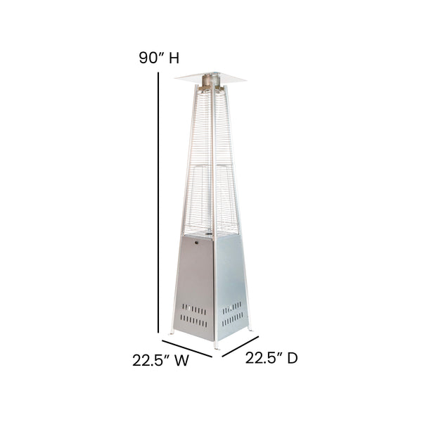 Silver |#| Outdoor Patio Heater - Silver - 7.5 Feet Round Steel Patio Heater - 42,000 BTU's