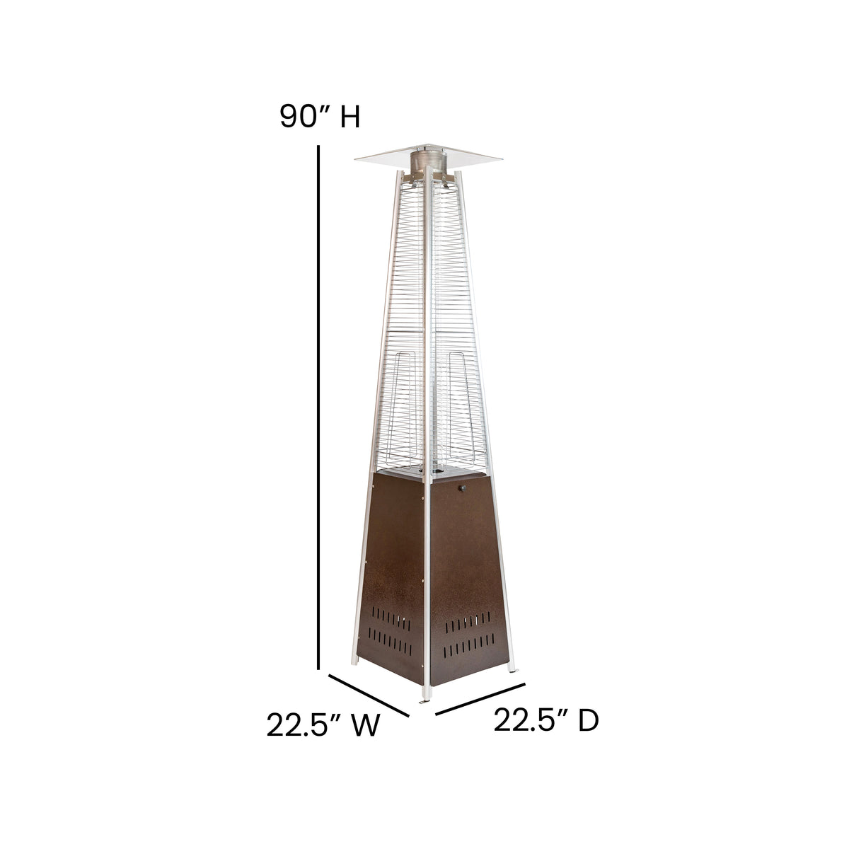 Bronze |#| Outdoor Patio Heater - Bronze - 7.5 Feet Round Steel Patio Heater - 42,000 BTU's