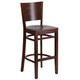 Walnut Wood Seat/Walnut Wood Frame |#| Solid Back Walnut Wood Restaurant Barstool - Hospitality Seating