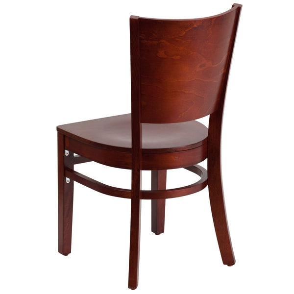 Mahogany Wood Seat/Mahogany Wood Frame |#| Solid Back Mahogany Wood Restaurant Chair - Hospitality Seating