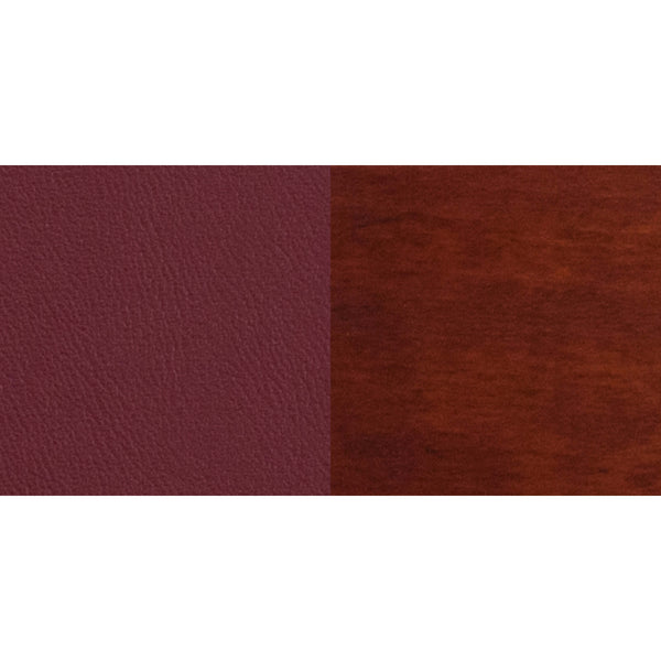 Burgundy Vinyl Seat/Walnut Wood Frame |#| Solid Back Walnut Wood Restaurant Chair - Burgundy Vinyl Seat