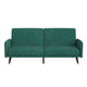 Emerald |#| Convertible Split Back Futon Sofa Sleeper with Wooden Legs in Emerald Velvet