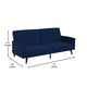 Navy |#| Convertible Split Back Futon Sofa Sleeper with Wooden Legs in Navy Velvet