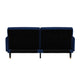 Navy |#| Convertible Split Back Futon Sofa Sleeper with Wooden Legs in Navy Velvet