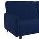 Navy |#| Convertible Split Back Futon Sofa Sleeper with Wooden Legs in Navy Velvet