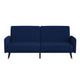 Navy |#| Convertible Split Back Futon Sofa Sleeper with Wooden Legs in Navy Velvet