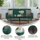Emerald |#| Convertible Split Back Futon Sofa Sleeper with Wooden Legs in Emerald Velvet