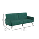 Emerald |#| Convertible Split Back Futon Sofa Sleeper with Wooden Legs in Emerald Velvet