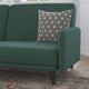 Emerald |#| Convertible Split Back Futon Sofa Sleeper with Wooden Legs in Emerald Velvet