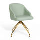 Sage Faux Leather/Polished Brass Frame |#| Faux Leather Upholstered Stationary Swivel Home Office Chair -Sage/PolishedBrass