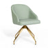 Sage Faux Leather/Polished Brass Frame |#| Faux Leather Upholstered Stationary Swivel Home Office Chair -Sage/PolishedBrass