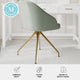 Sage Faux Leather/Polished Brass Frame |#| Faux Leather Upholstered Stationary Swivel Home Office Chair -Sage/PolishedBrass