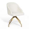  Off White Boucle/Polished Brass Frame