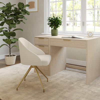 Upholstered Stationary Swivel Home Office Chair - View 2