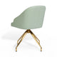 Sage Faux Leather/Polished Brass Frame |#| Faux Leather Upholstered Stationary Swivel Home Office Chair -Sage/PolishedBrass