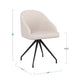 White Boucle/Oil Rubbed Bronze |#| Boucle Upholstered Stationary Swivel Home Office Chair -White/Oil Bronze