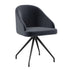 Gray Velvet/Oil Rubbed Bronze |#| Velvet Upholstered Stationary Swivel Home Office Chair -Gray/Oil Bronze