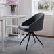 Gray Velvet/Oil Rubbed Bronze |#| Velvet Upholstered Stationary Swivel Home Office Chair -Gray/Oil Bronze