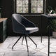 Gray Velvet/Oil Rubbed Bronze |#| Velvet Upholstered Stationary Swivel Home Office Chair -Gray/Oil Bronze