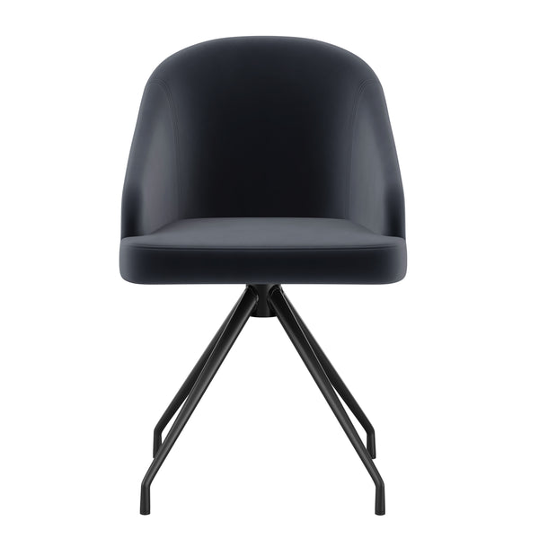 Gray Velvet/Oil Rubbed Bronze |#| Velvet Upholstered Stationary Swivel Home Office Chair -Gray/Oil Bronze