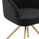 Black Velvet/Polished Nickel |#| Velvet Upholstered Stationary Swivel Home Office Chair -Black/Oil Bronze