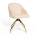 Conch Shell Fabric/Polished Brass Frame |#| Fabric Upholstered Stationary Swivel Home Office Chair -ConchShell/PolishedBrass