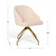 Conch Shell Fabric/Polished Brass Frame |#| Fabric Upholstered Stationary Swivel Home Office Chair -ConchShell/PolishedBrass