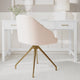 Conch Shell Fabric/Polished Brass Frame |#| Fabric Upholstered Stationary Swivel Home Office Chair -ConchShell/PolishedBrass