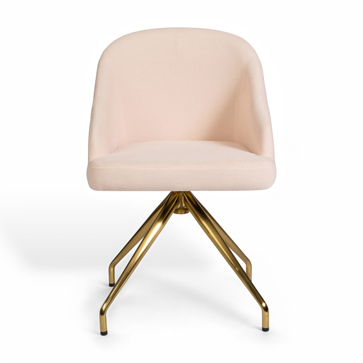 Conch Shell Fabric/Polished Brass Frame |#| Fabric Upholstered Stationary Swivel Home Office Chair -ConchShell/PolishedBrass