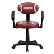 Brown |#| Football Vinyl Upholstered Swivel Task Office Chair w/Arms and Adjustable Height