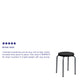 Black |#| Stackable Backless Stool with Black Seat and Silver Powder Coated Frame