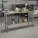 60"W x 24"D |#| Stainless Steel 18 Gauge Work Table with Backsplash and Shelf, NSF - 60"W x 24"D