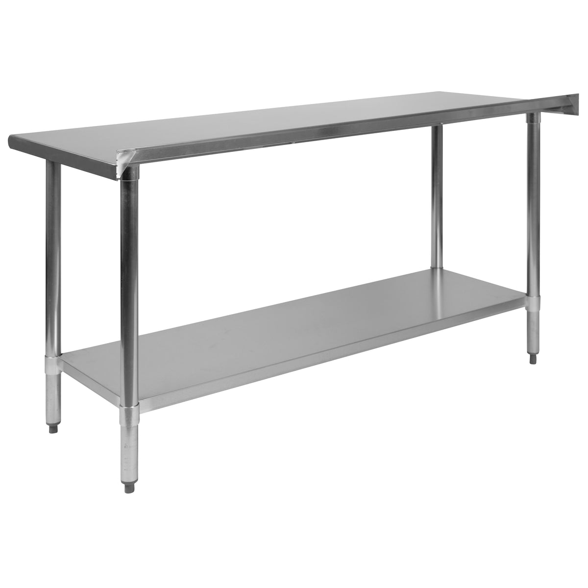 60"W x 24"D |#| Stainless Steel 18 Gauge Work Table with Backsplash and Shelf, NSF - 60"W x 24"D
