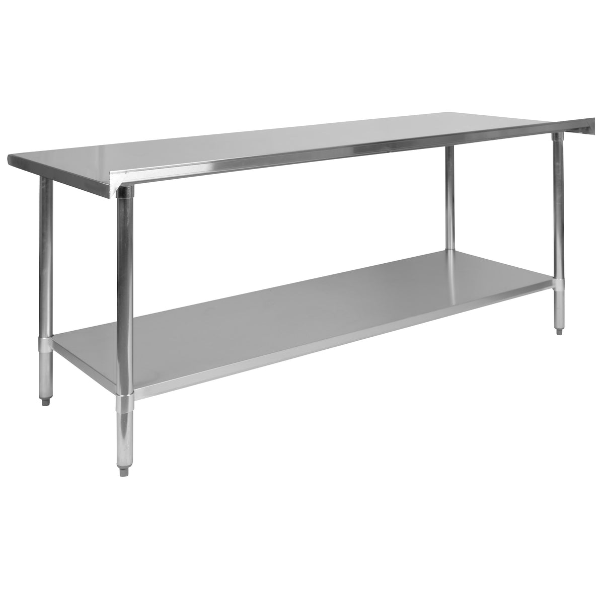 72"W x 30"D |#| Stainless Steel 18 Gauge Work Table with Backsplash and Shelf, NSF - 72"W x 30"D