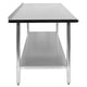 72"W x 30"D |#| Stainless Steel 18 Gauge Work Table with Backsplash and Shelf, NSF - 72"W x 30"D