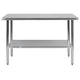 48"W x 24"D |#| Stainless Steel 18 Gauge Work Table with Undershelf, NSF - 48"W x 24"D x 34.5"H